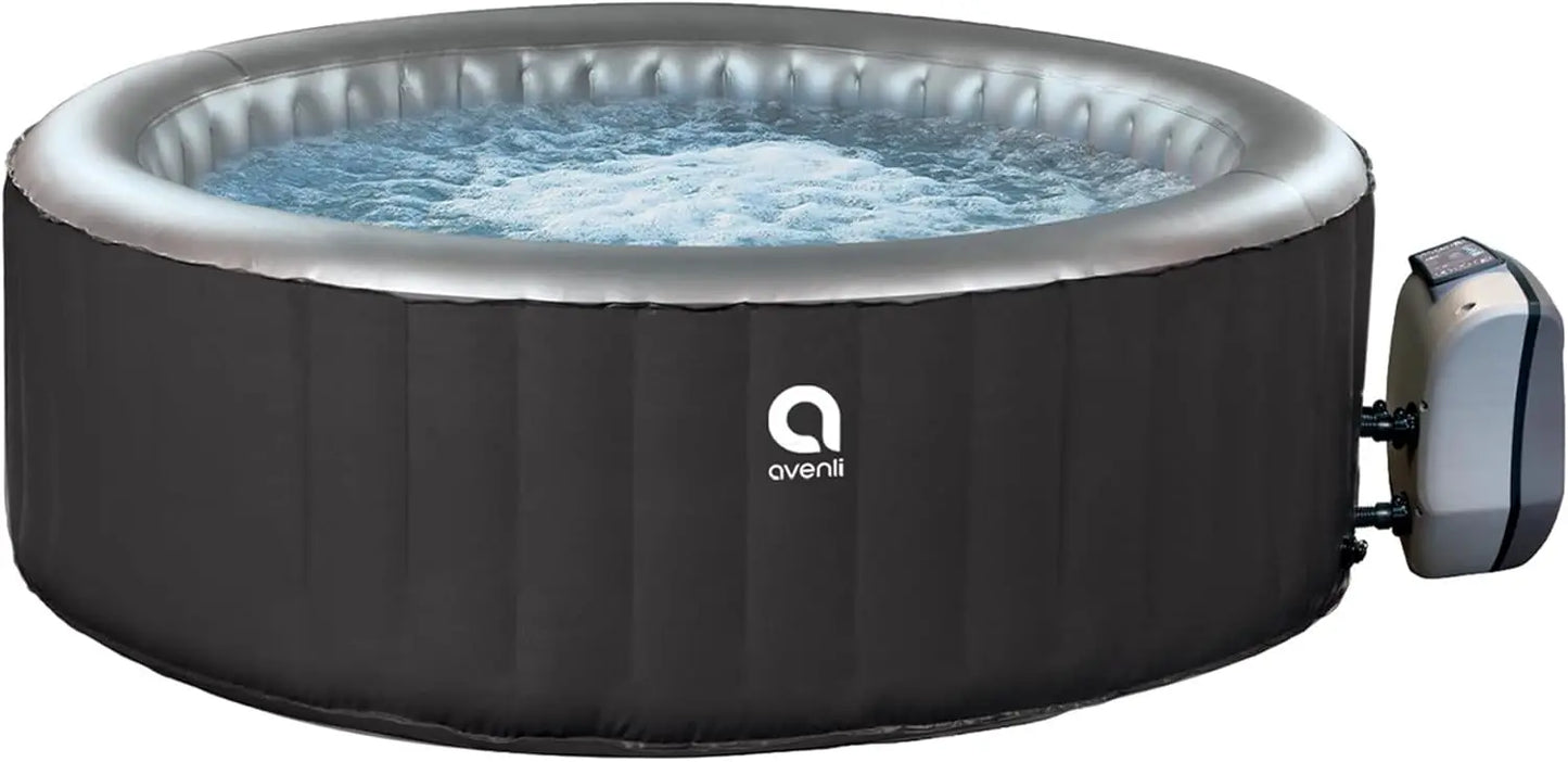 Inflatable Hot Tub w/Control Panel, Floor Protector & Cover, 3-Person