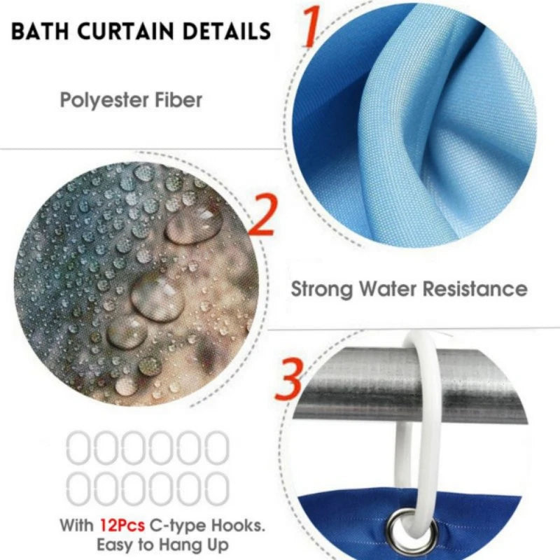4PCS Christmas Bathroom Shower Curtain Set Snowman Santa Claus Printed Waterproof Shower Curtain Toilet Cover Mat Non Slip Rugs