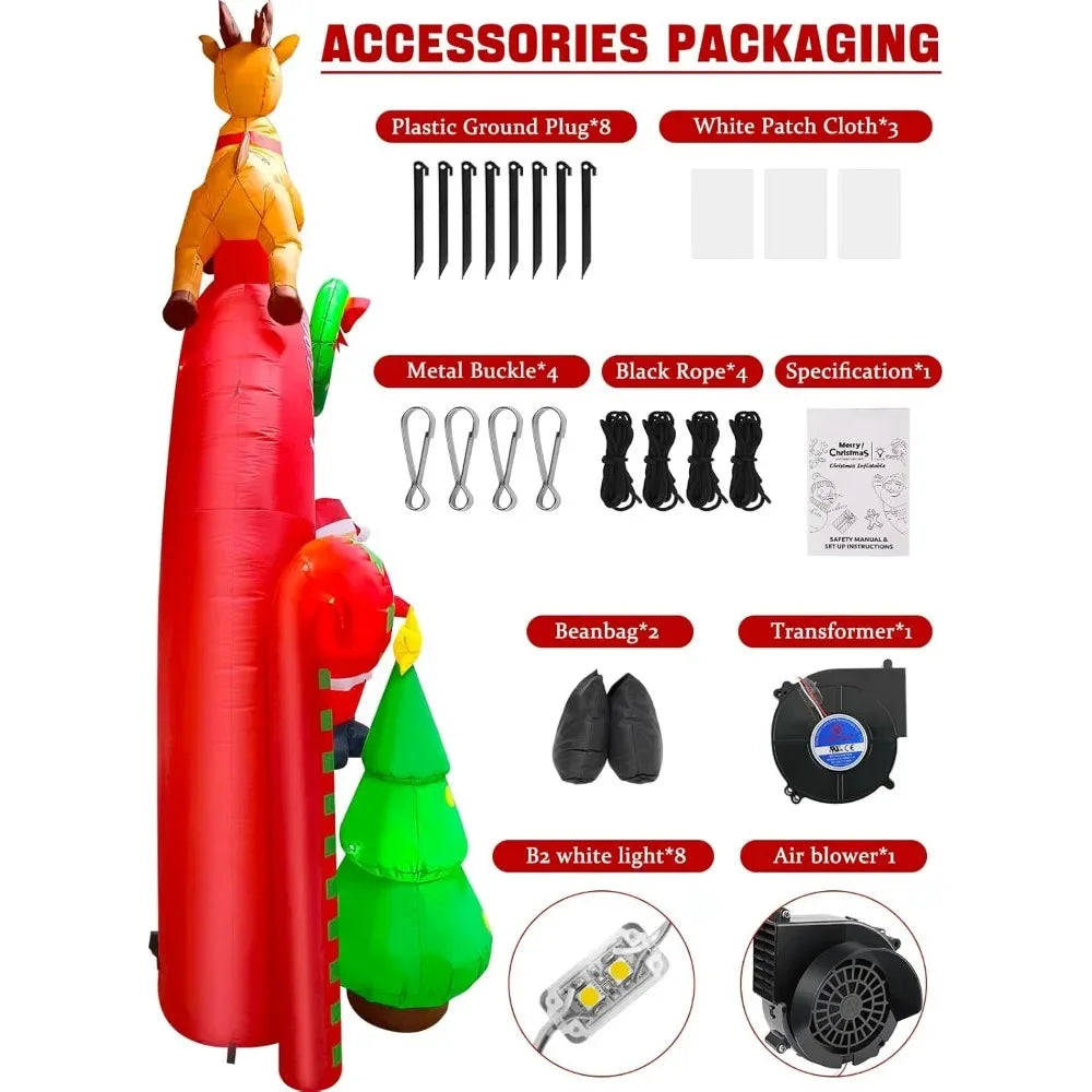 10FT Christmas Inflatable Decoration with Build-in LEDs