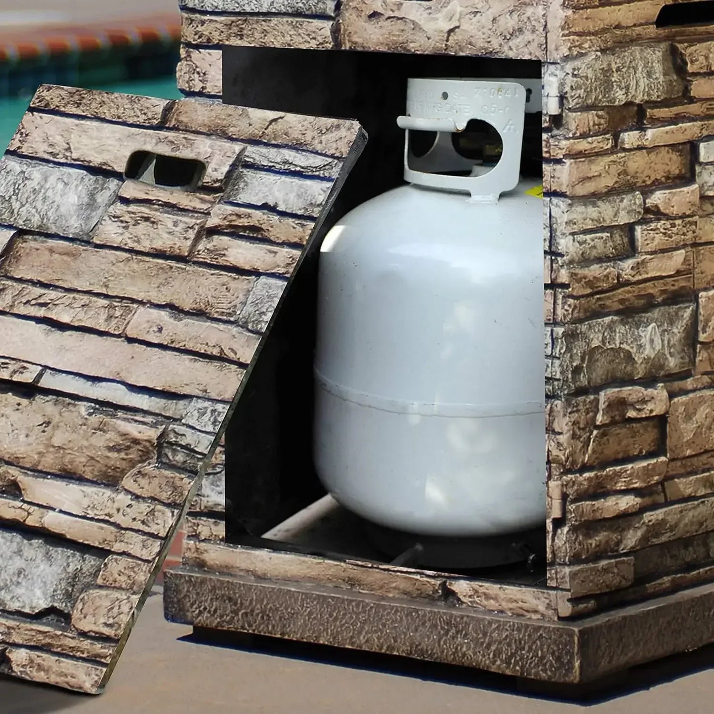 63172 Propane Fire bowl Column Realistic Look Fire pit Heater