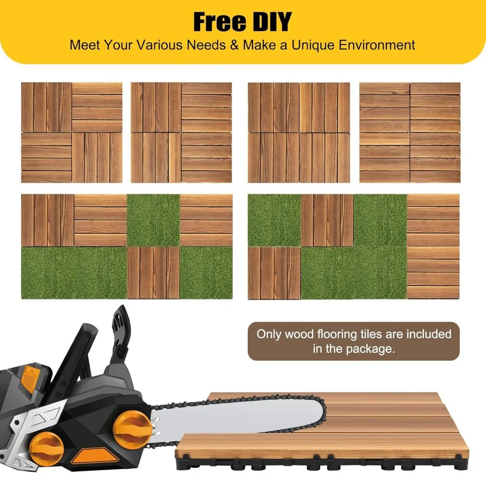 36 Pcs Interlocking Deck Tiles 12" x 12"Patio Flooring Outdoor Waterproof