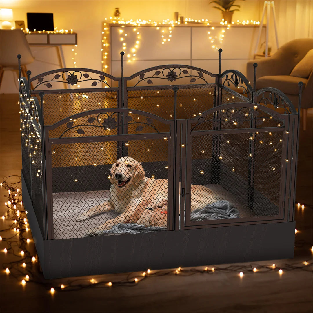 8 Panels DIY Heavy Duty Dog Playpen Pen Outdoor Indoor Dog Puppy Metal Fence