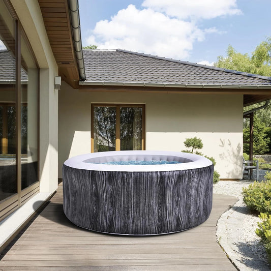Inflatable Hot Tub w/Control Panel, Floor Protector & Cover, 3-Person