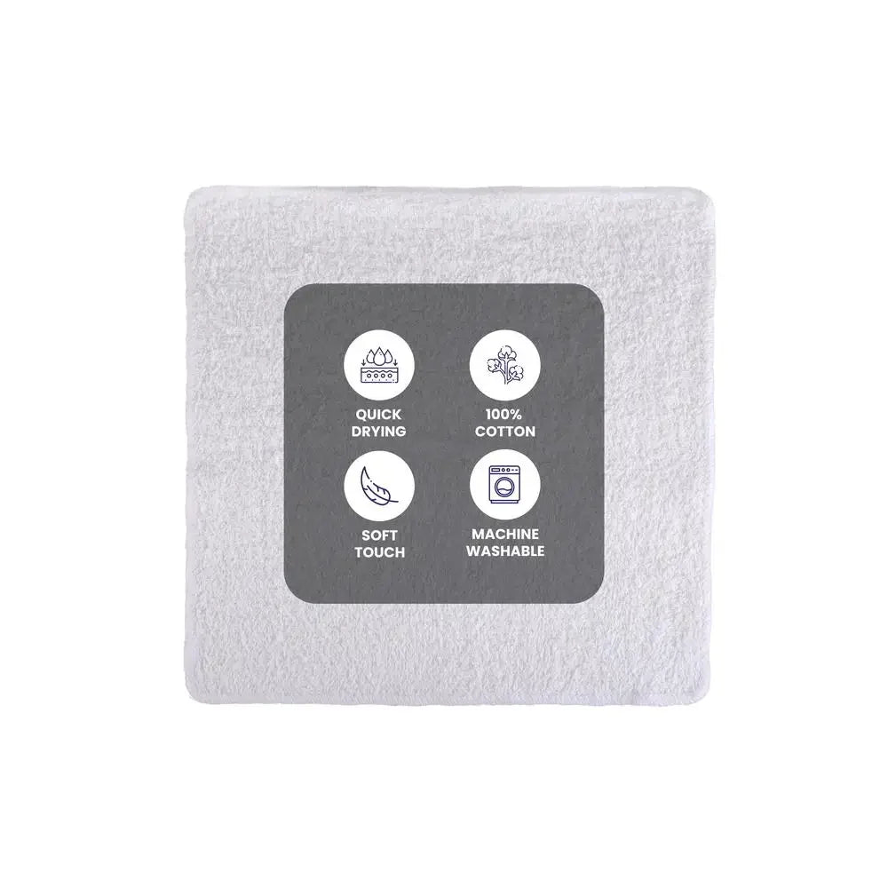 18-Pack Cotton Washcloth Bundle White Quick Dry