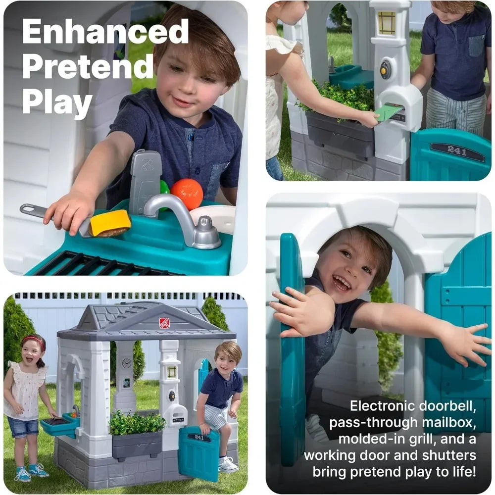 Playhouse, Neat & Tidy Cottage Kids Playhouse, Indoor And Outdoor Playset, Interactive Sounds