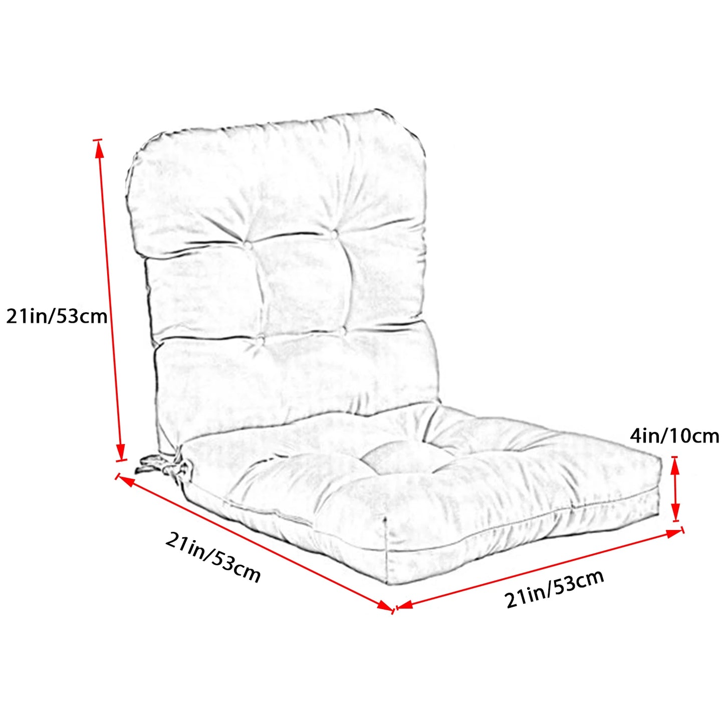 Waterproof Seat Cushions Outdoor Chair Cushions Outdoor Chair Pads Square Patio Seat Cushions for Garden Beach Pool
