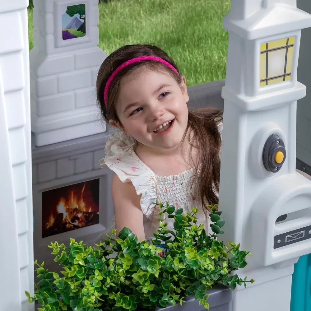 Playhouse, Neat & Tidy Cottage Kids Playhouse, Indoor And Outdoor Playset, Interactive Sounds