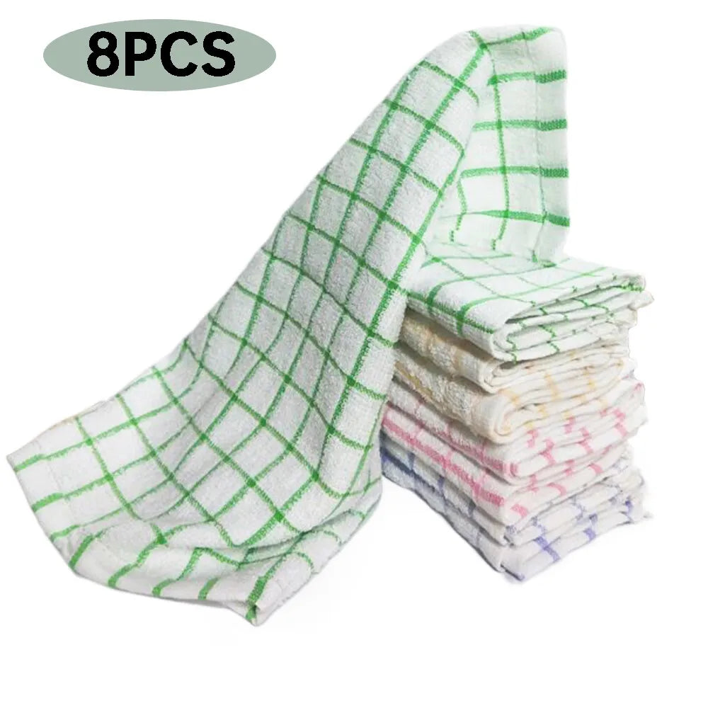 [8 Pack] Premium Dish Towels for Kitchen, Bulk Cotton Kitchen Towels and Dishcloths Set
