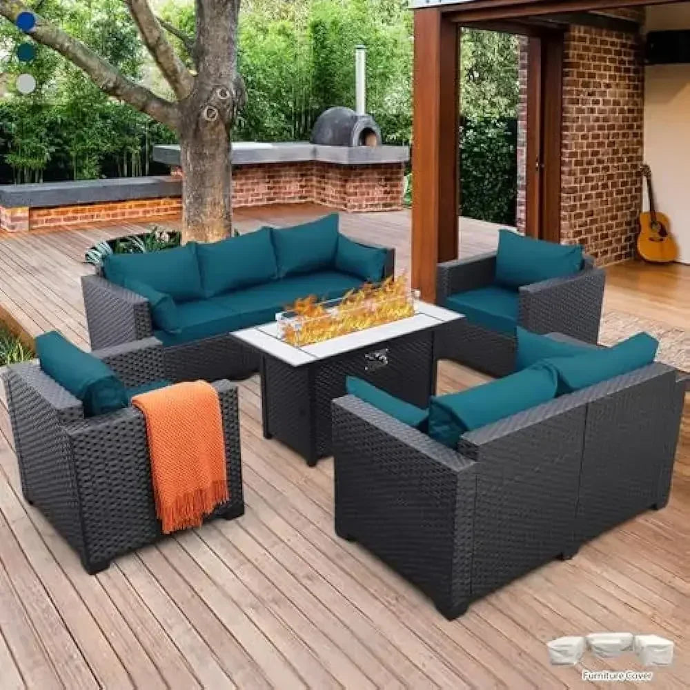 Outdoor Furniture 5 Pcs Set with 45" Fire Pit Table