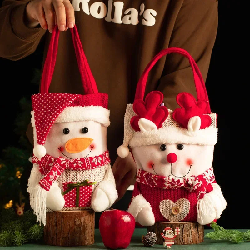 2024 New Christmas Santa Sack Children Xmas Gifts Candy Bags Exquisite Santa Bags