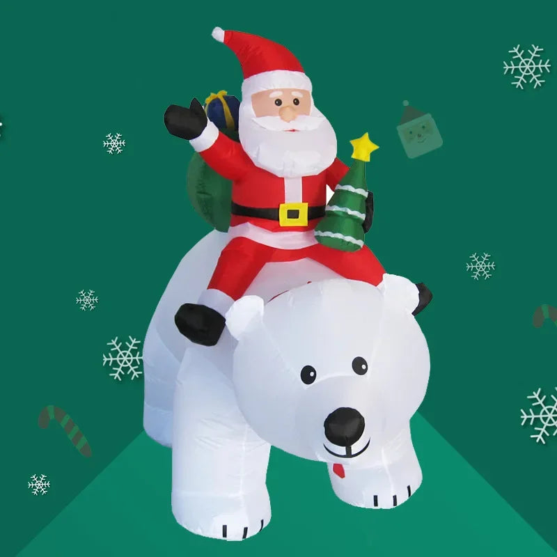 2.1x1.7M Christmas Inflatable Polar Bear Indoor Outdoor Backyard Party Garden