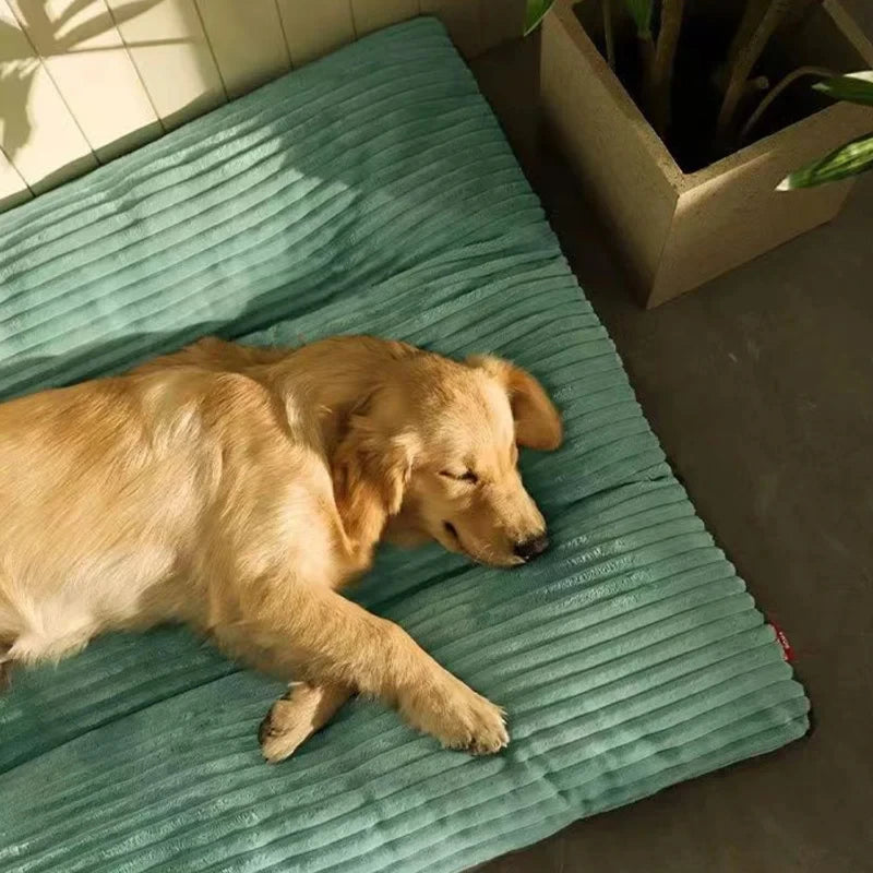 Large Dog Bed Soft Thicken Corduroy Pet Sleeping Mat Non-slip  Pet Kennel Winter Warm