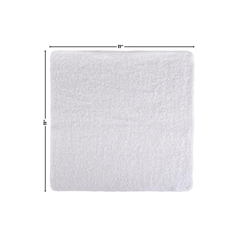 18-Pack Cotton Washcloth Bundle White Quick Dry