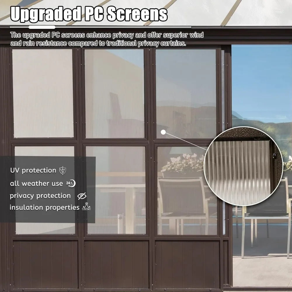 12x16FT all season sunroom, outdoor permanent wall mounted sunroom