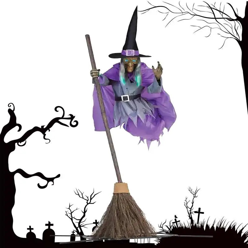 6 Foot Flying Witch Decoration Halloween Props