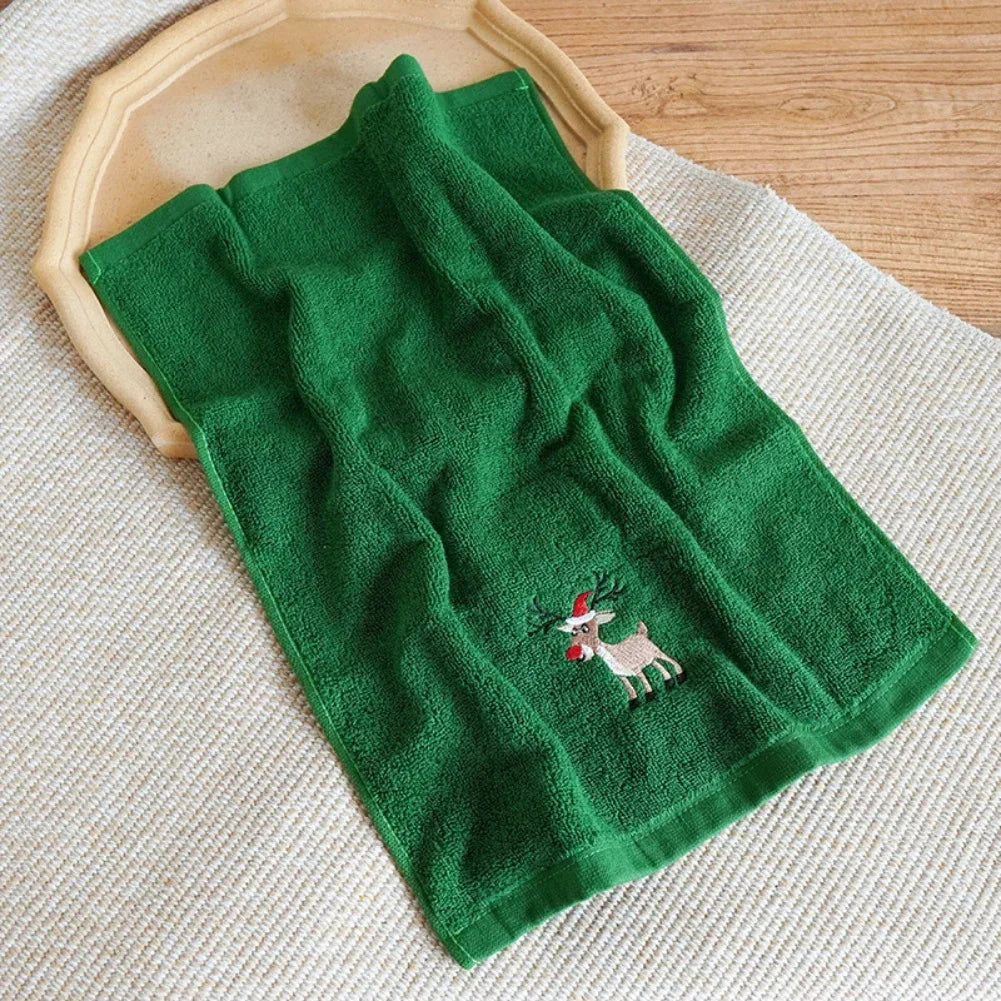3pcs Christmas Towels Absorbent Christmas Tree Santa Embroidery Face Towels Bath Towel Merry Christmas Towels for Home Hotel