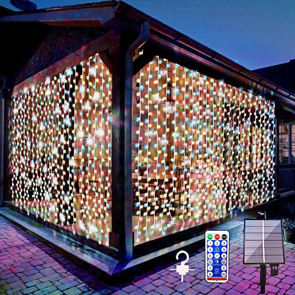 300 LED Solar String Light Outdoor Waterproof 8 Modes Fairy Light