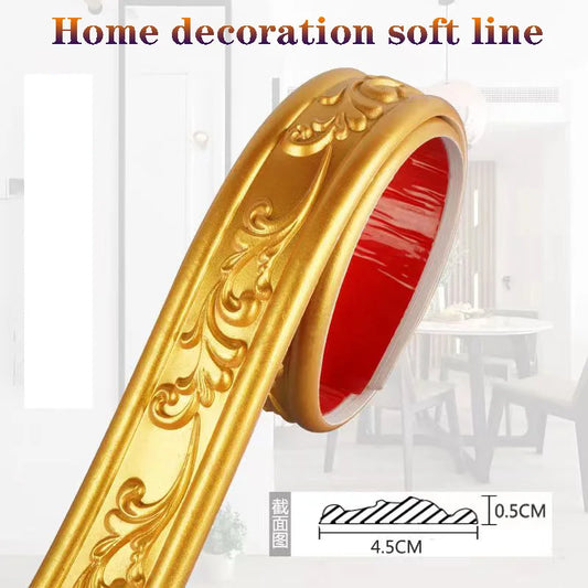 1M PVC Ceiling Decorative Soft Line Self-Adhesive Waterproof