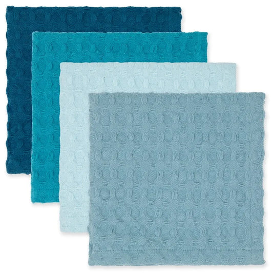 4 Pieces Waffle Dishcloth Topaz Convenient Size and Lightweight