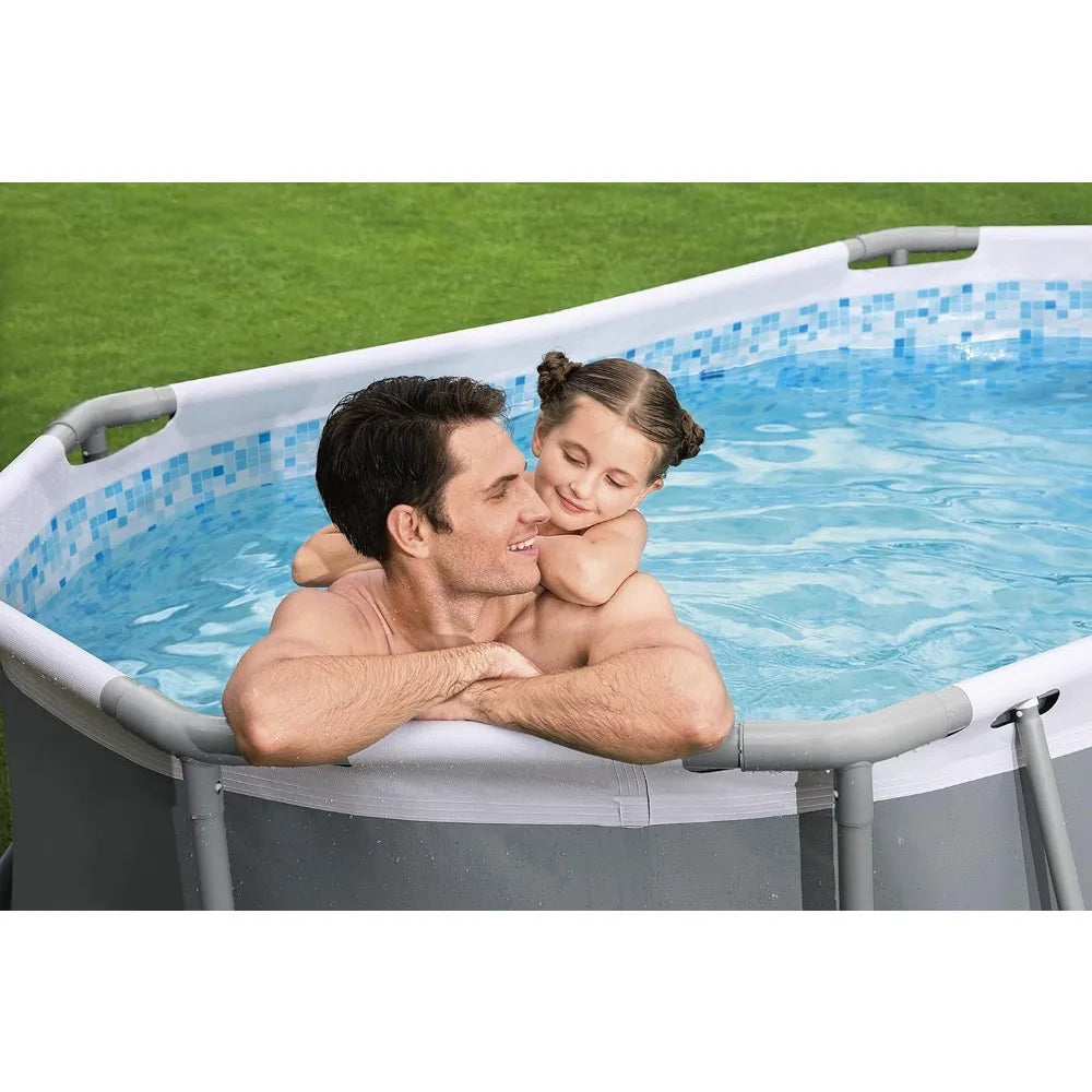Oval Above Ground Pool Set (10' x 6'7" x 33")| Includes Filter Pump & ChemConnect Dispenser