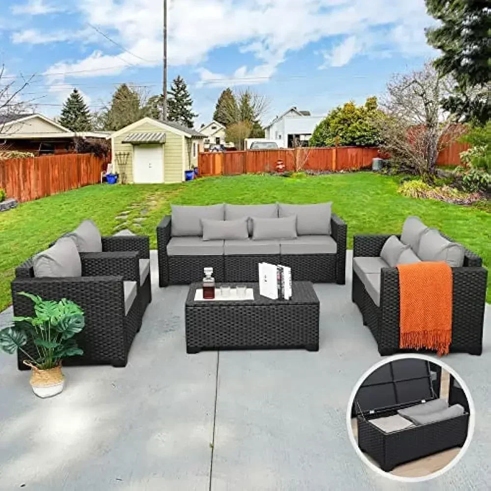 Outdoor Furniture 5 Pcs Set with 45" Fire Pit Table