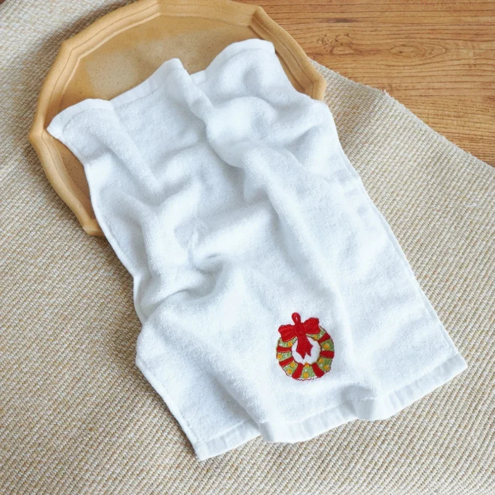3pcs Christmas Towels Absorbent Christmas Tree Santa Embroidery Face Towels Bath Towel Merry Christmas Towels for Home Hotel