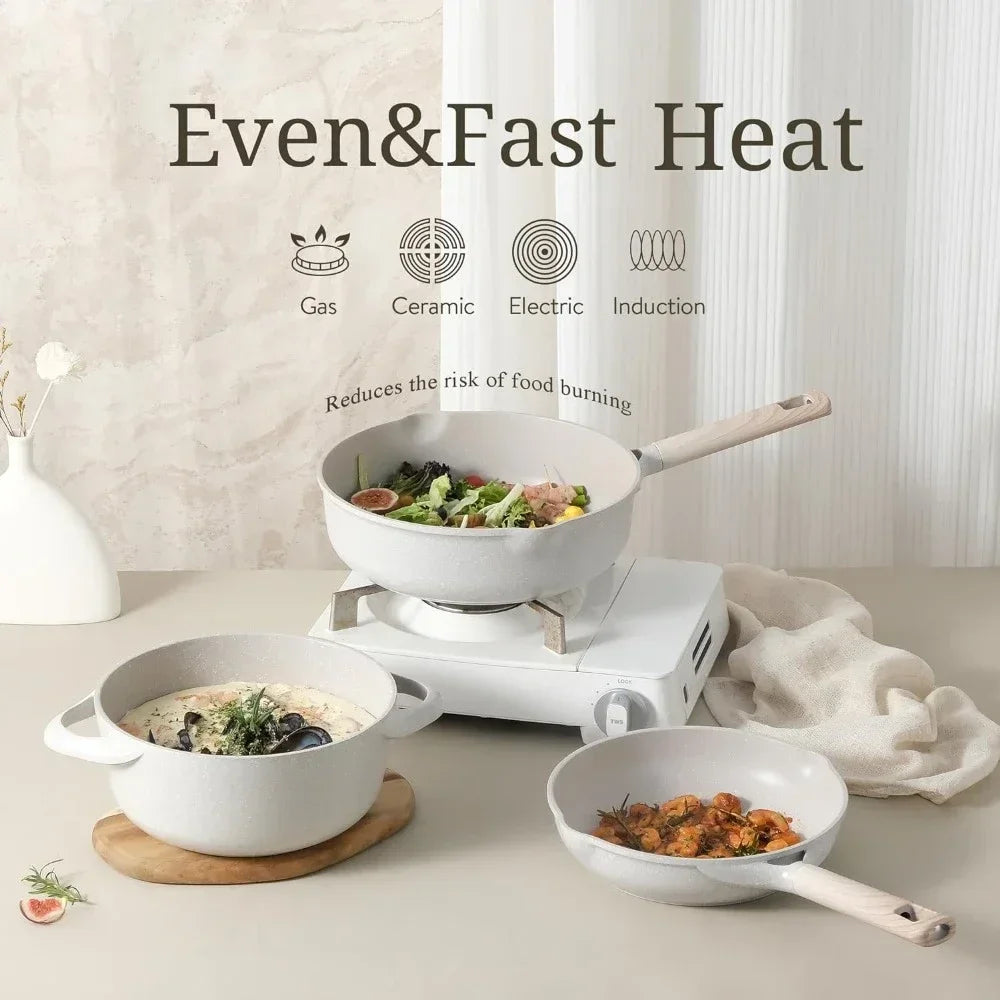 16pcs Pots and Pans Set Pot Frying Pan Set of Pots for Cooking Nonstick Cookware