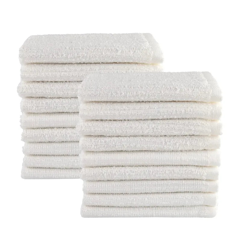 18-Piece Kitchen Bar Mop Dishcloth Set White Easy Care