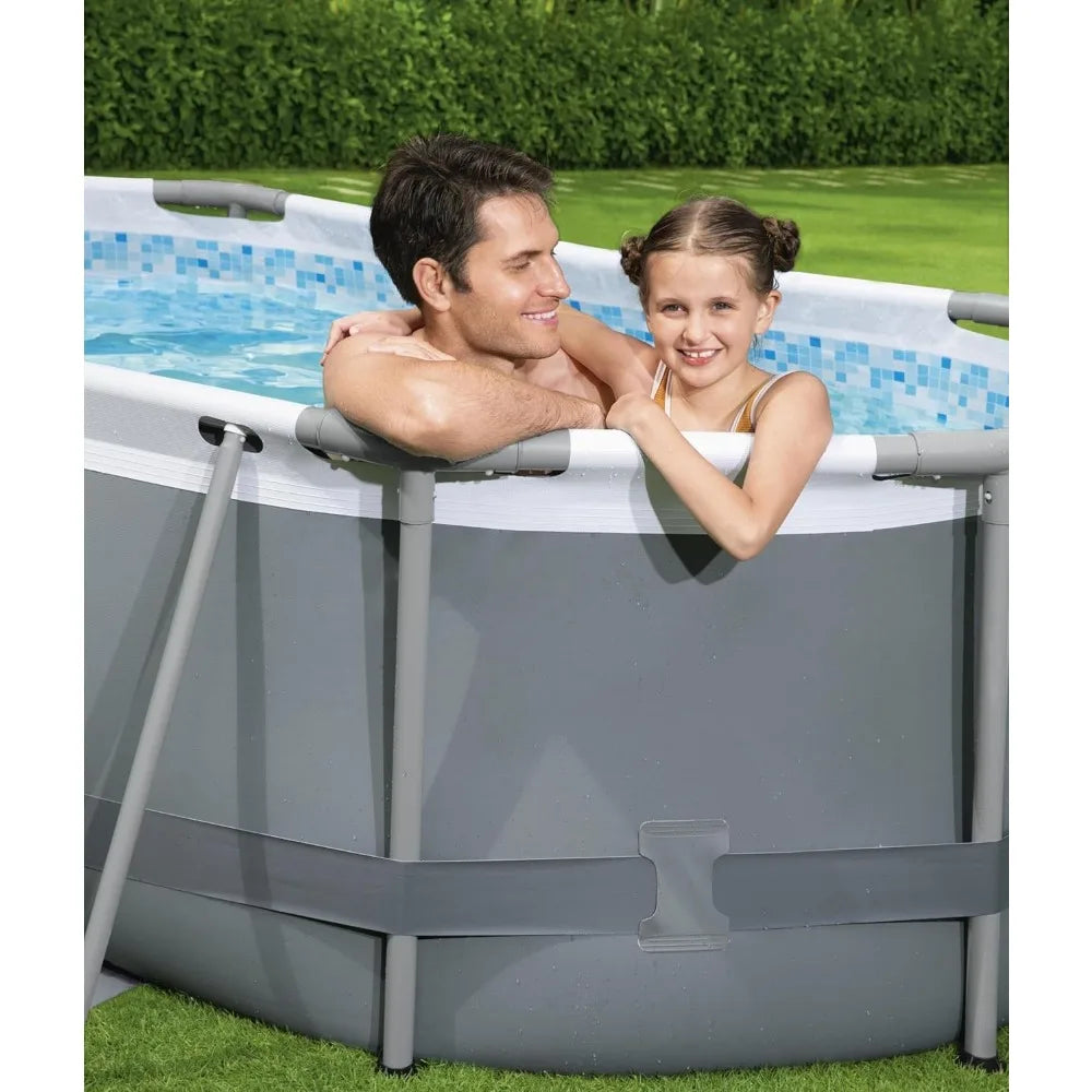 Oval Above Ground Pool Set (10' x 6'7" x 33")| Includes Filter Pump & ChemConnect Dispenser