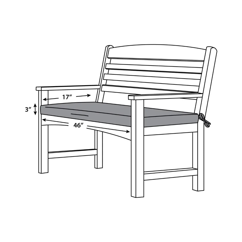 Better Homes & Gardens 17" x 46" Red Medallionl Rectangle Outdoor Bench Cushion, 1 Piece