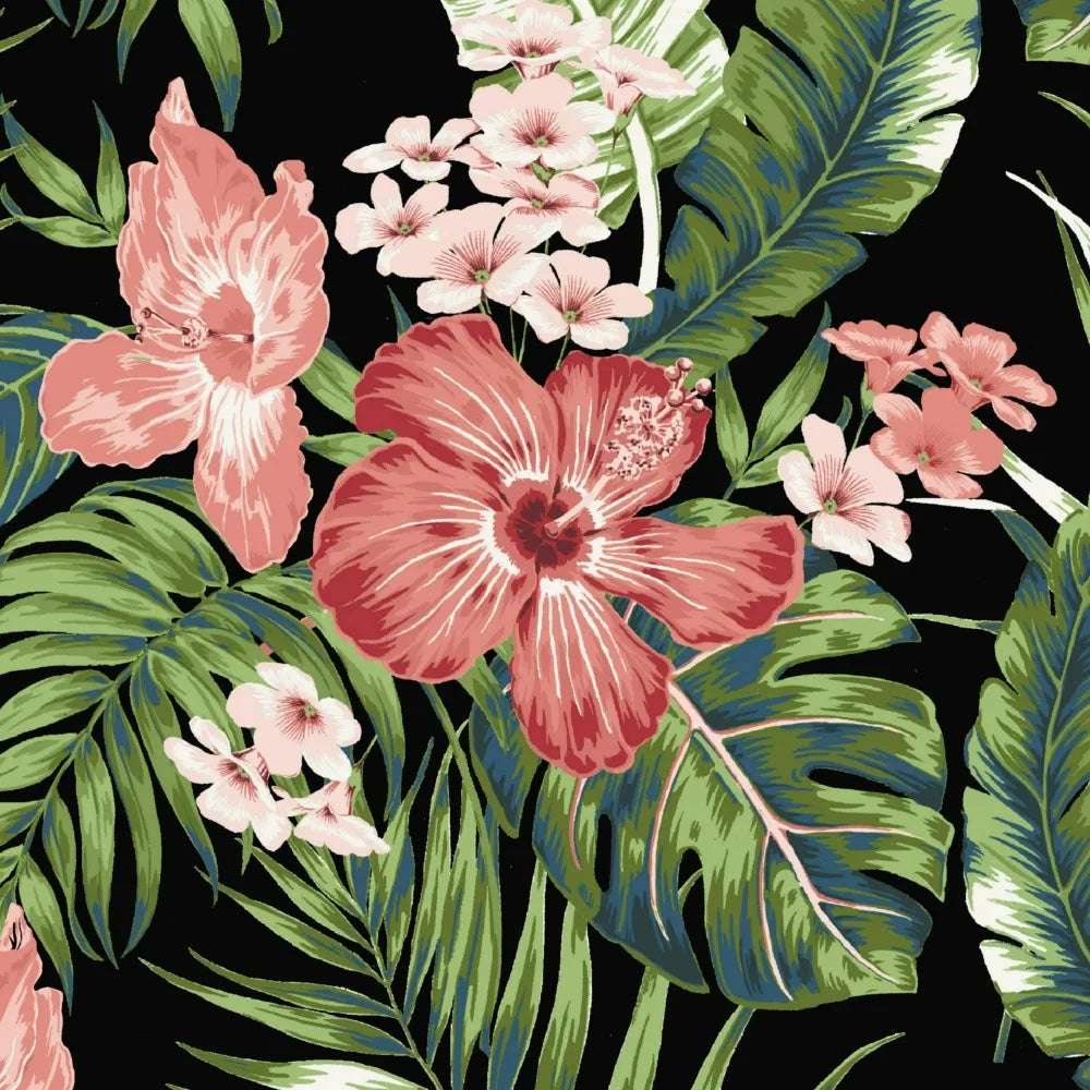 44" x 21" Black Tropical Rectangle Outdoor Chair Cushion, 1 Piece USA