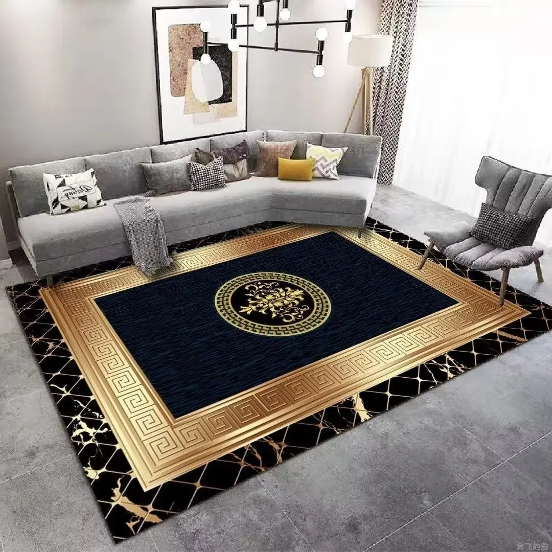 Modern Luxury Golden carpet for living room Abstract Decoration Large Carpets