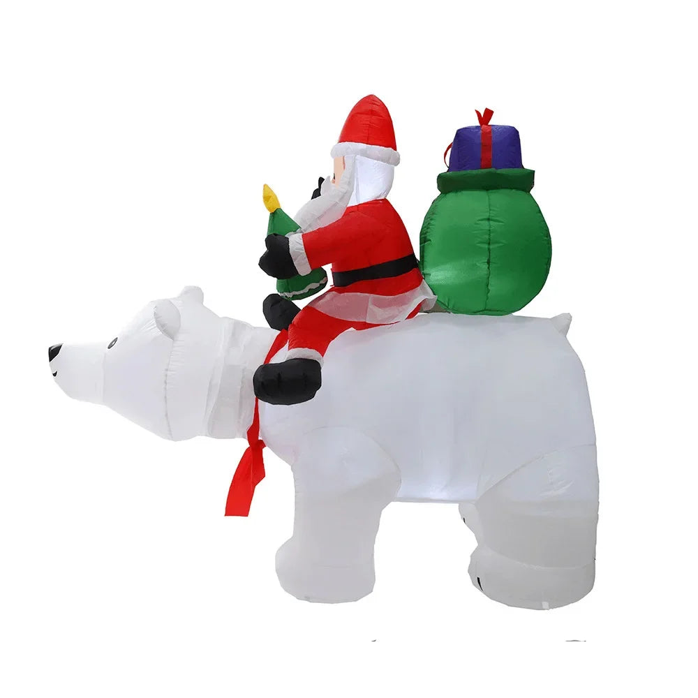 2.1x1.7M Christmas Inflatable Polar Bear Indoor Outdoor Backyard Party Garden