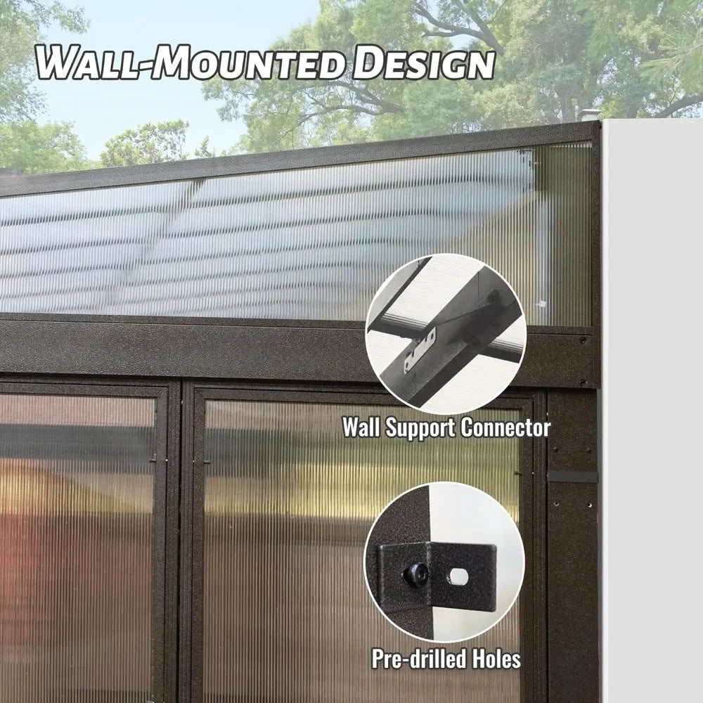 12x16FT all season sunroom, outdoor permanent wall mounted sunroom