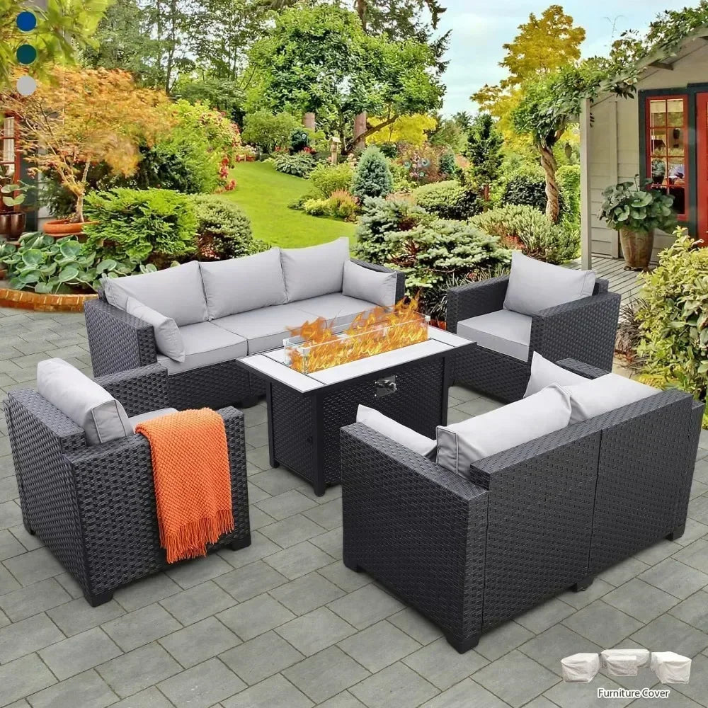 Outdoor Furniture 5 Pcs Set with 45" Fire Pit Table
