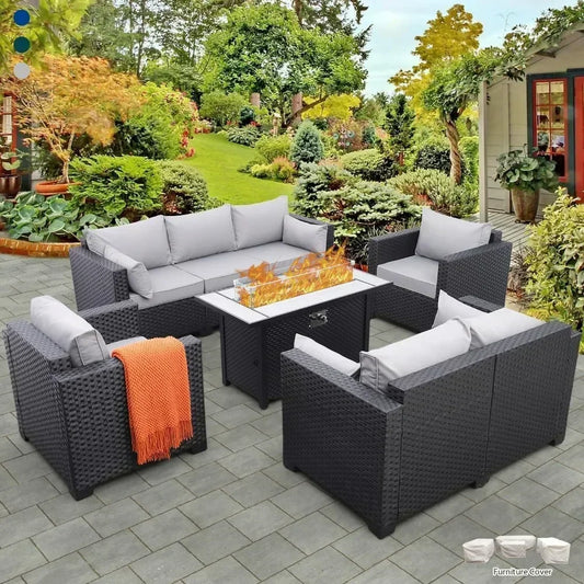Outdoor Furniture 5 Pcs Set with 45" Fire Pit Table