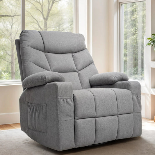 Uforic Electric Recliner Chair, Contemporary Fabric Recliner with Massage and Heat Function