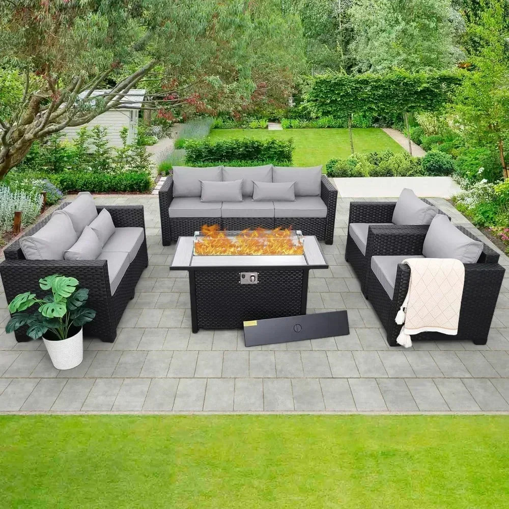 Outdoor Furniture 5 Pcs Set with 45" Fire Pit Table