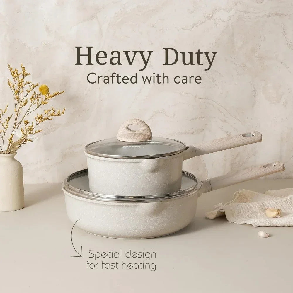 16pcs Pots and Pans Set Pot Frying Pan Set of Pots for Cooking Nonstick Cookware