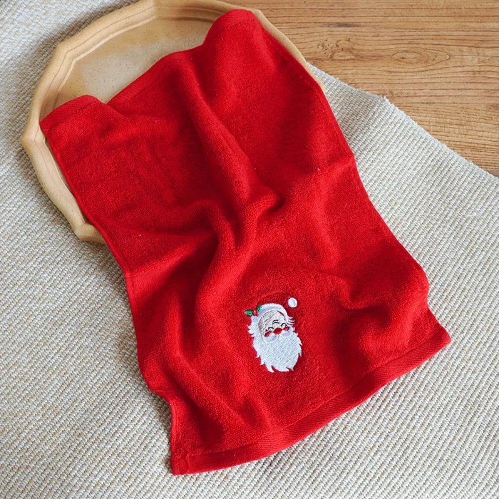 3pcs Christmas Towels Absorbent Christmas Tree Santa Embroidery Face Towels Bath Towel Merry Christmas Towels for Home Hotel