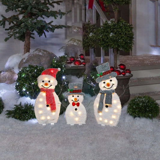 Christmas Decorations Garden Signs With String Lights Garden Outdoor Plastic Christmas Snowman