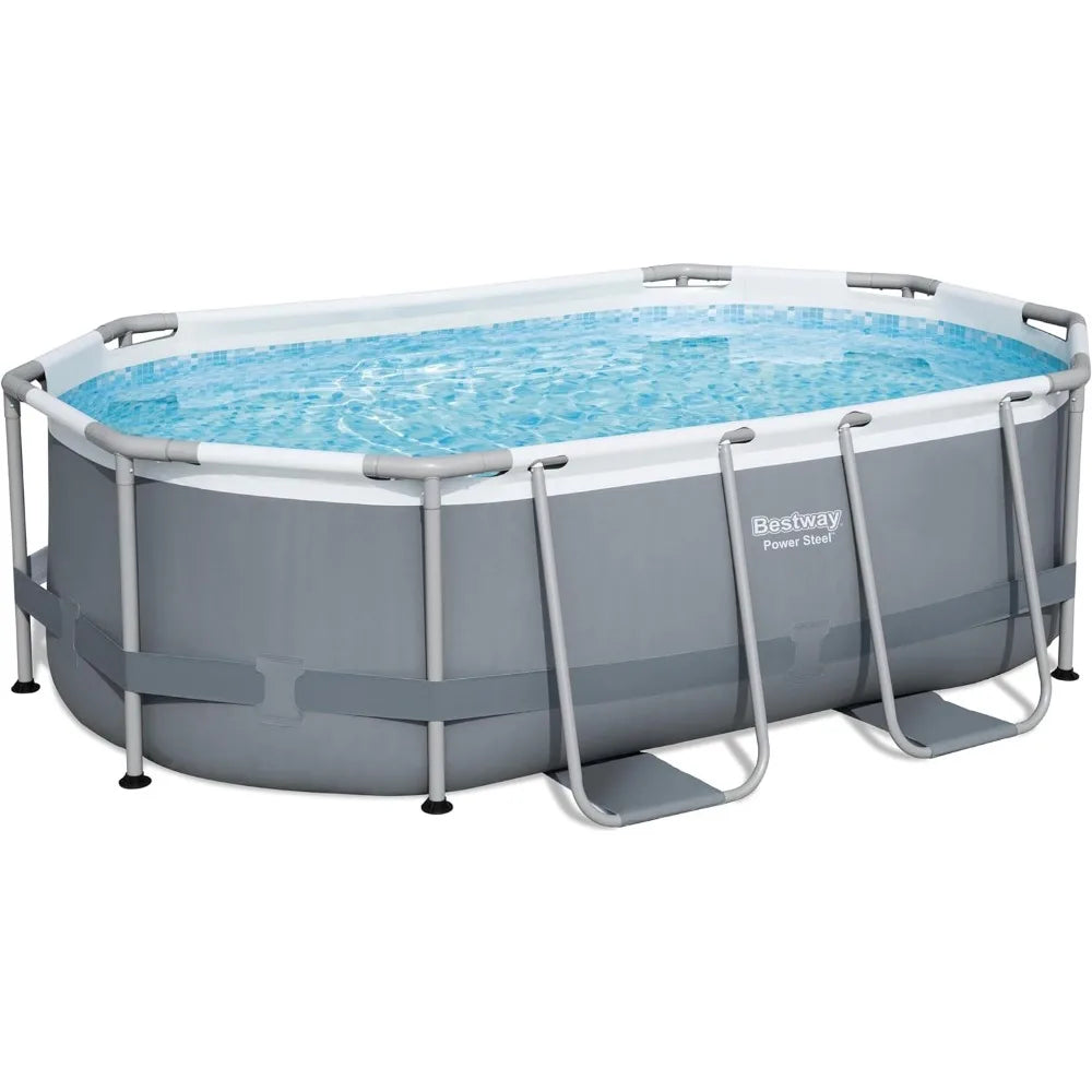 Oval Above Ground Pool Set (10' x 6'7" x 33")| Includes Filter Pump & ChemConnect Dispenser