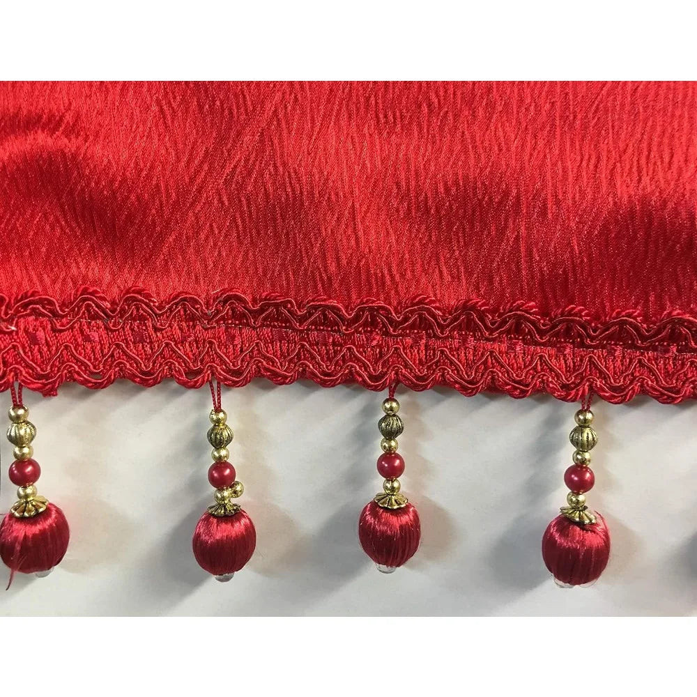 Bridget 5 Piece Crushed Satin Curtain Set with Beaded Austrian Valances