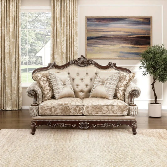 Traditional Sofa Couch for Living Room, Tufting, Upholstered Living Room Furniture