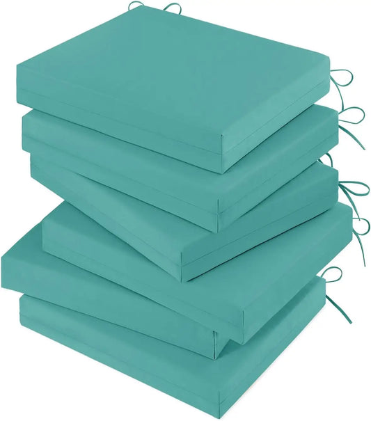 Outdoor Chair Cushions Set of 6, Outdoor Patio Chair Cushions with Ties,