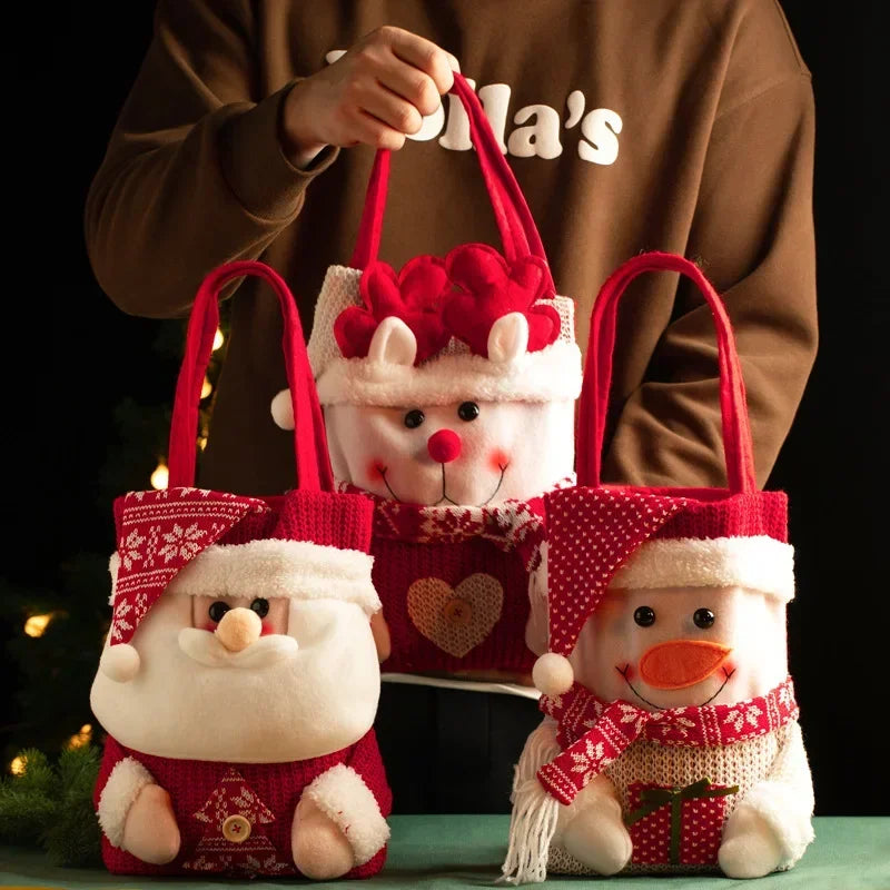 2024 New Christmas Santa Sack Children Xmas Gifts Candy Bags Exquisite Santa Bags
